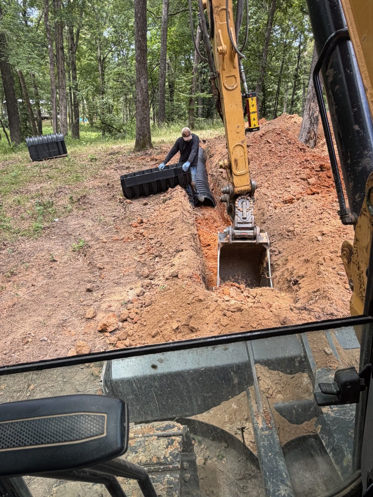 Septic system excavation job site in southeastern Oklahoma
